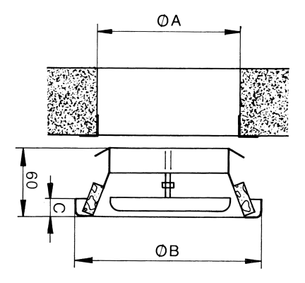 Bouche réglable métallique d'extraction Ø 80, 100, 125, 160 ou 200 mm  (MTVA) [- Bouches